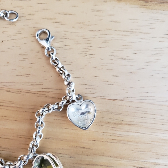 Sterling silver heart charm bracelet - Picture 2 of 4